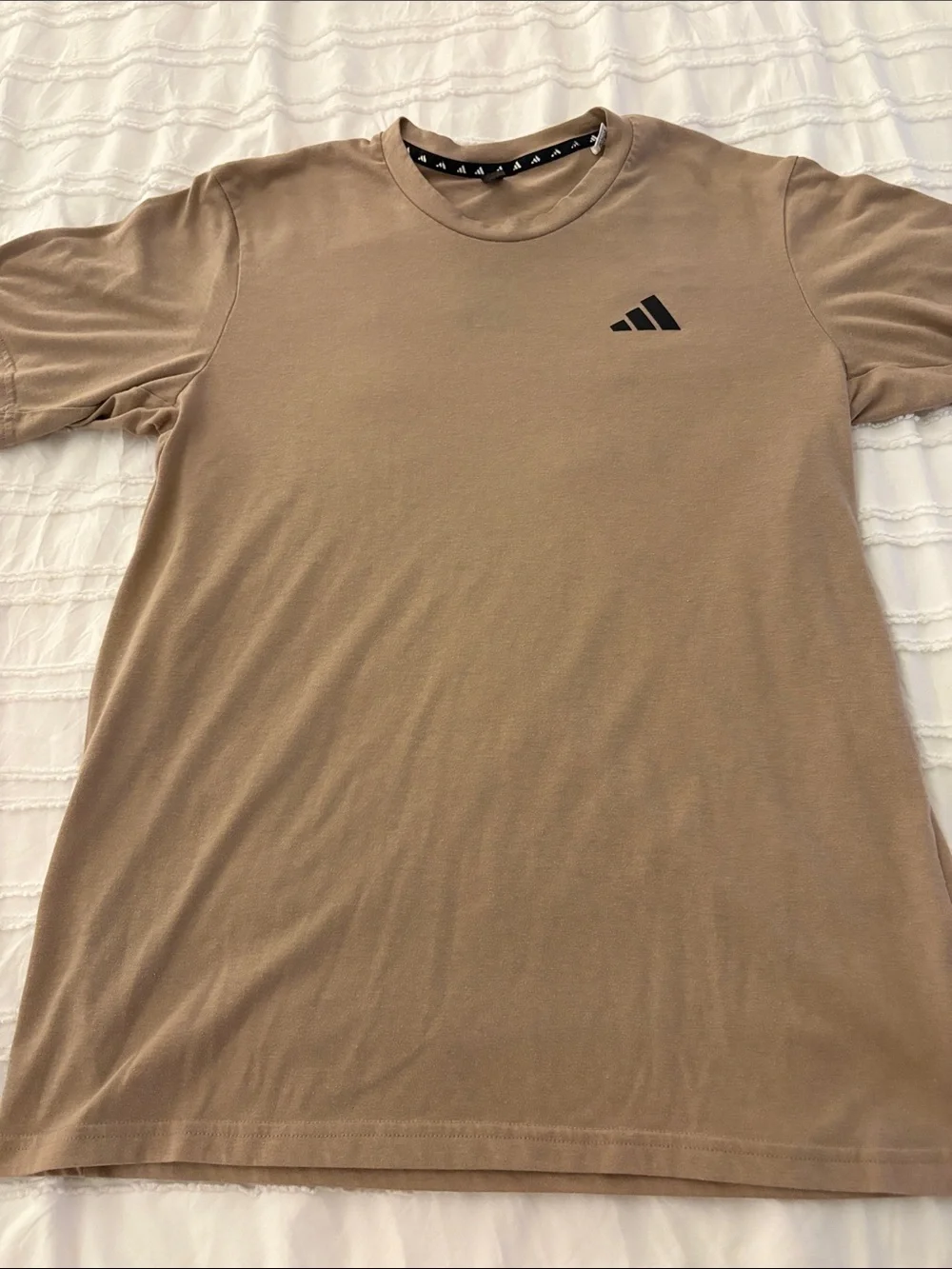 Adidas Men’s Crewneck T‑Shirt in Taupe - Medium